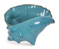A Roseville Blue Glazed Porcelain Model of a Conch Shell
