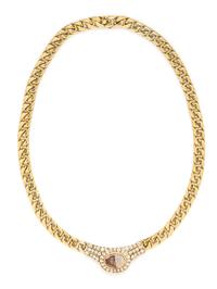 An 18 Karat Yellow Gold, Diamond and Ancient Cameo Necklace, Bulgari, 45.60 dwts.