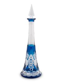 Two Cut-to-Clear Glass Decanters