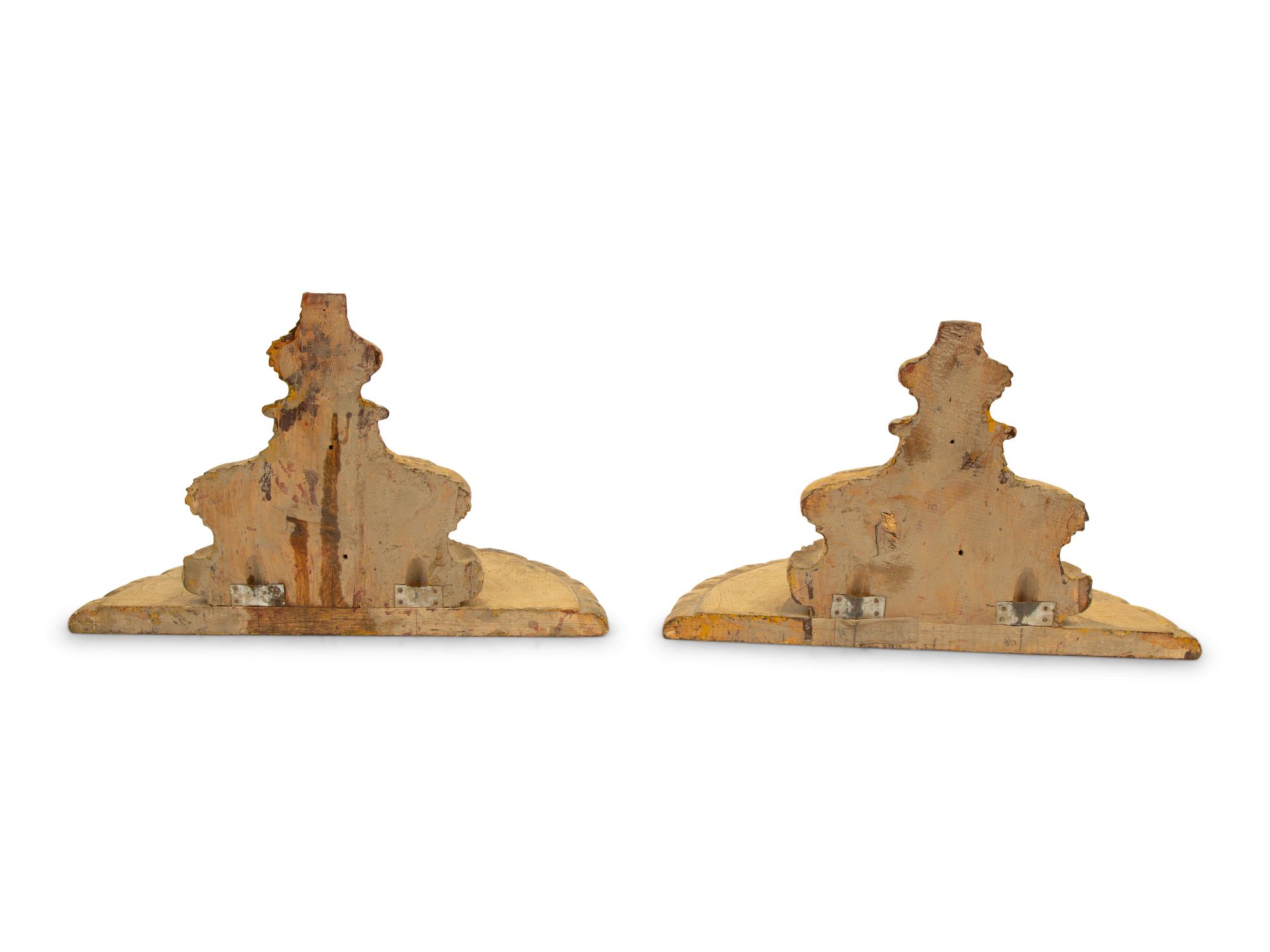 A Pair of Italian Carved Giltwood Wall Brackets — 19TH CENTURY