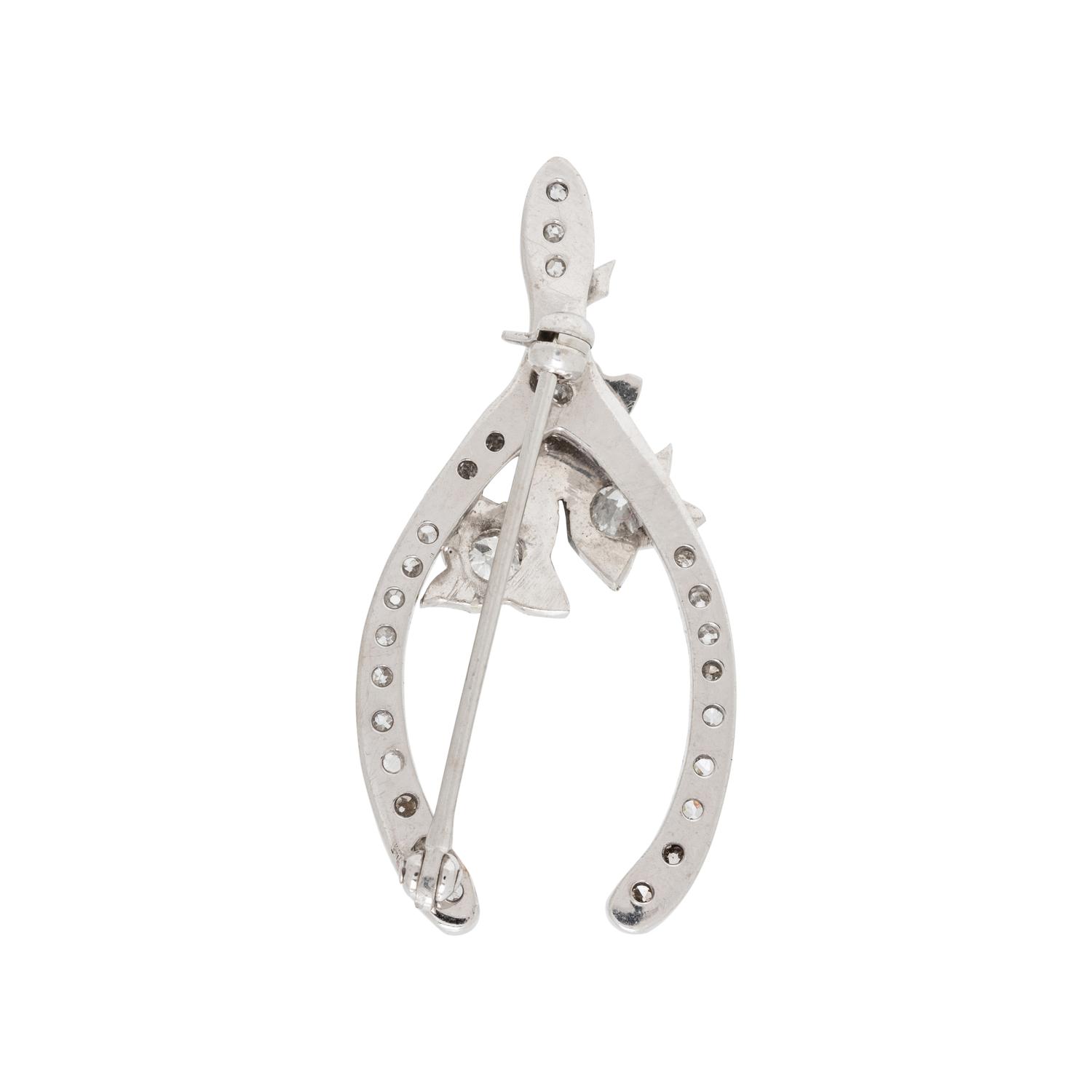 DIAMOND WISHBONE BROOCH