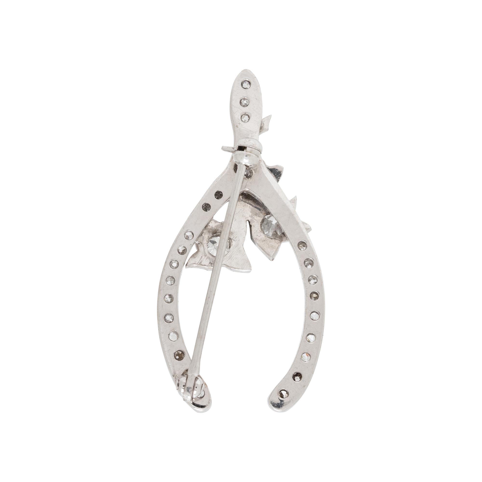 DIAMOND WISHBONE BROOCH
