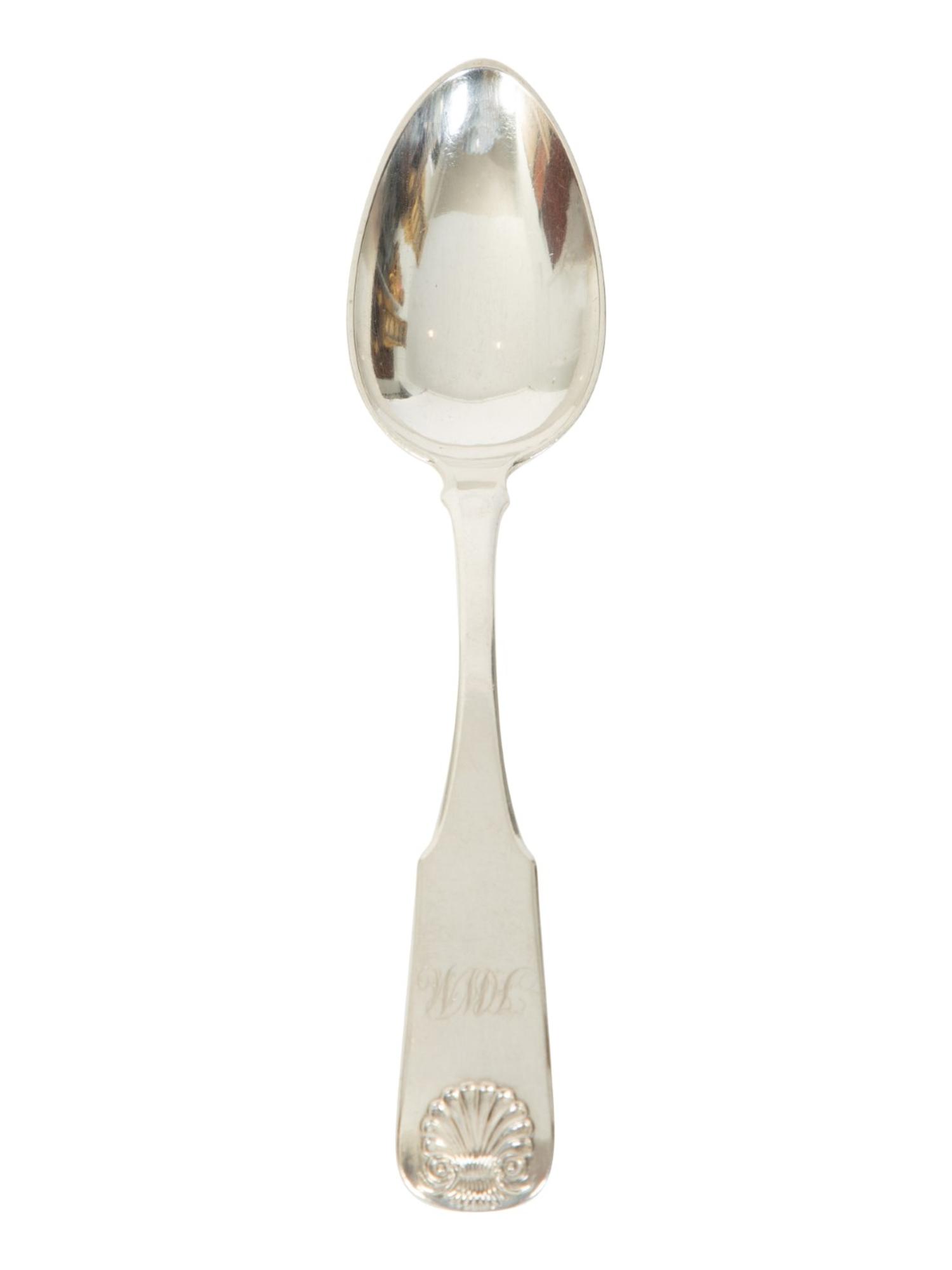 Eight American Coin Silver Place Spoons By J. B. Jones, Boston, MA — LATE 18TH/EARLY 19TH CENTURY