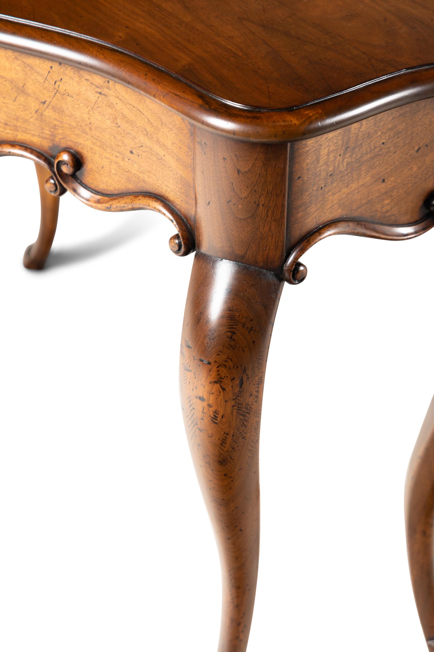 A Pair of Rococo Style Serpentine Console Tables