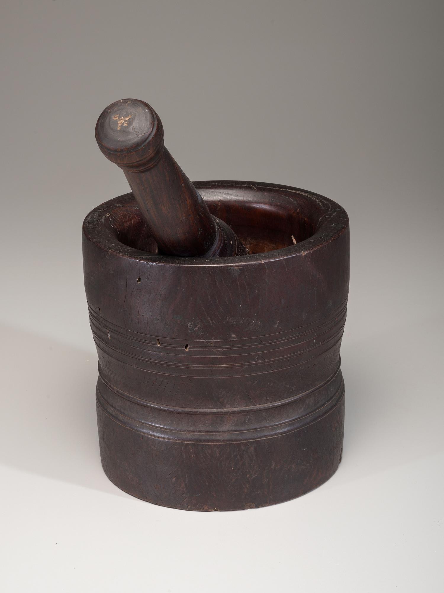 A Lignum Vitae Mortar and Pestle