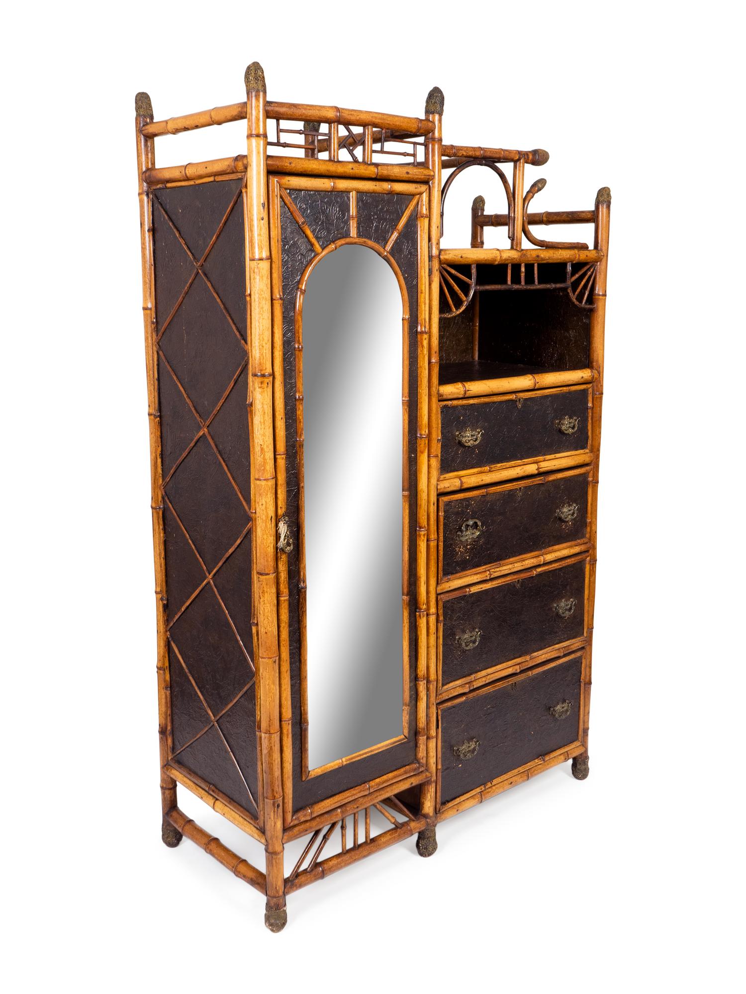 A Victorian Aesthetic Bamboo Cabinet — EARLY 20TH CENTURY