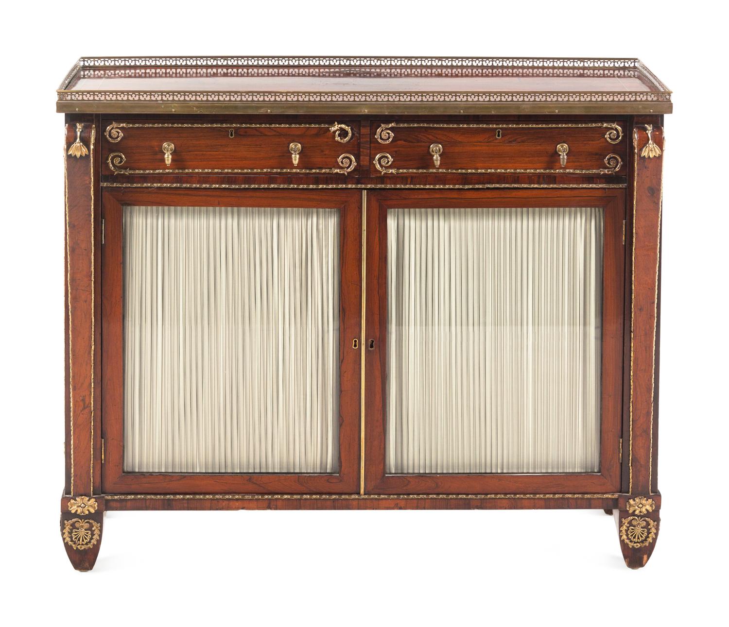 A Regency Brass Mounted Indian Rosewood Side Cabinet