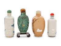 Four Chinese Porcelain Snuff Bottles