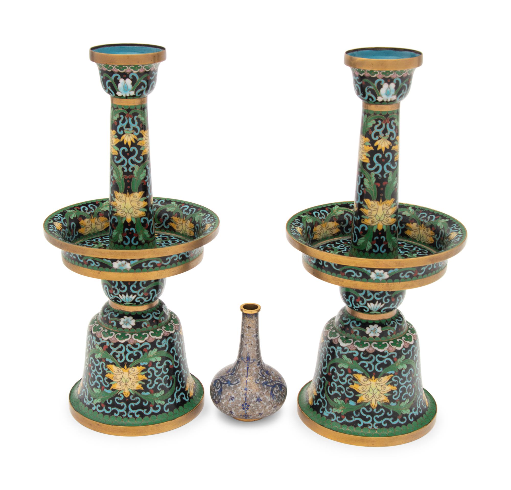 Three Chinese Cloisonne Enamel Wares