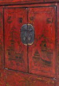 A Chinese Painted Console Cabinet