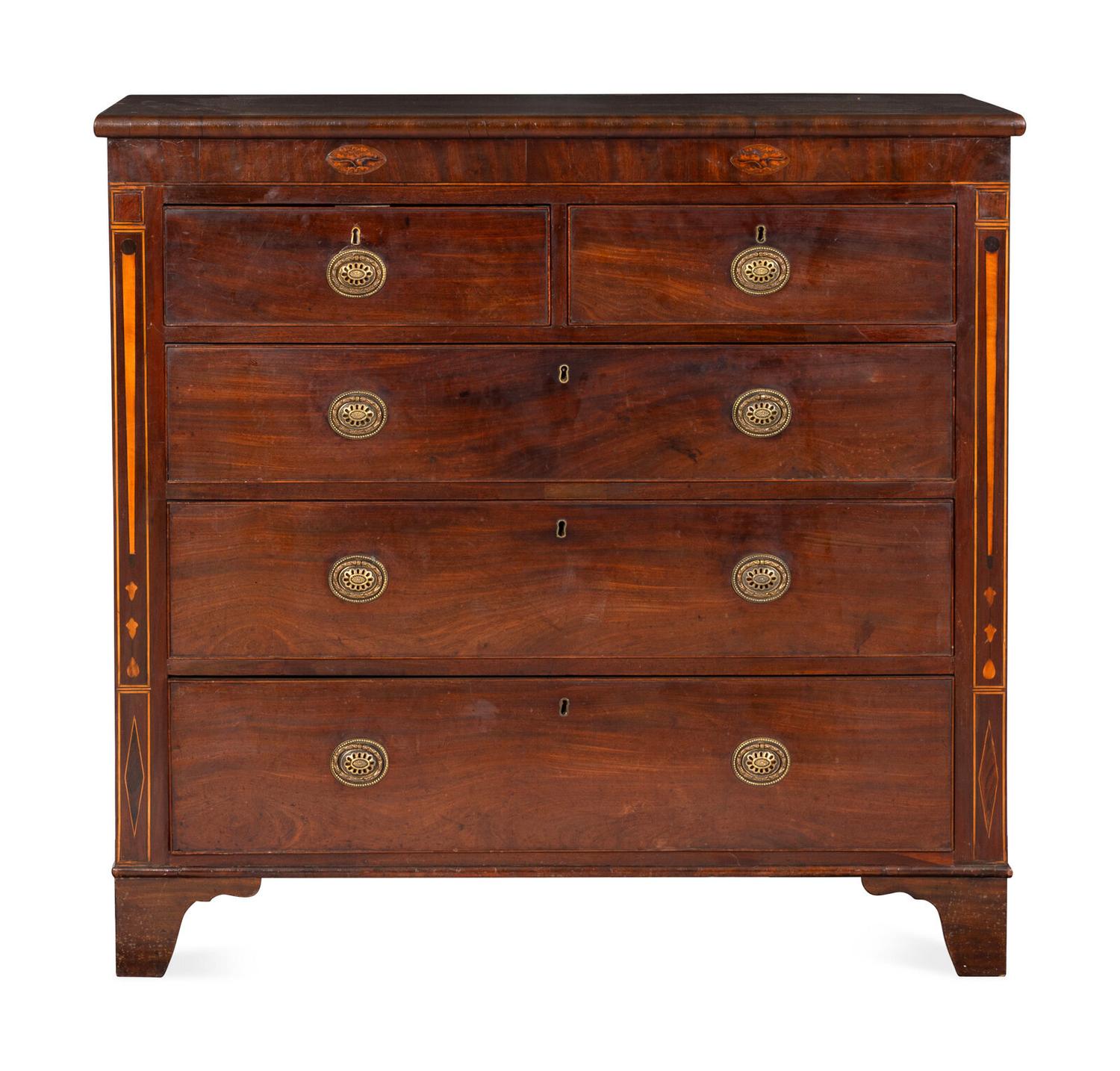 A George III Mahogany Bureau Chest