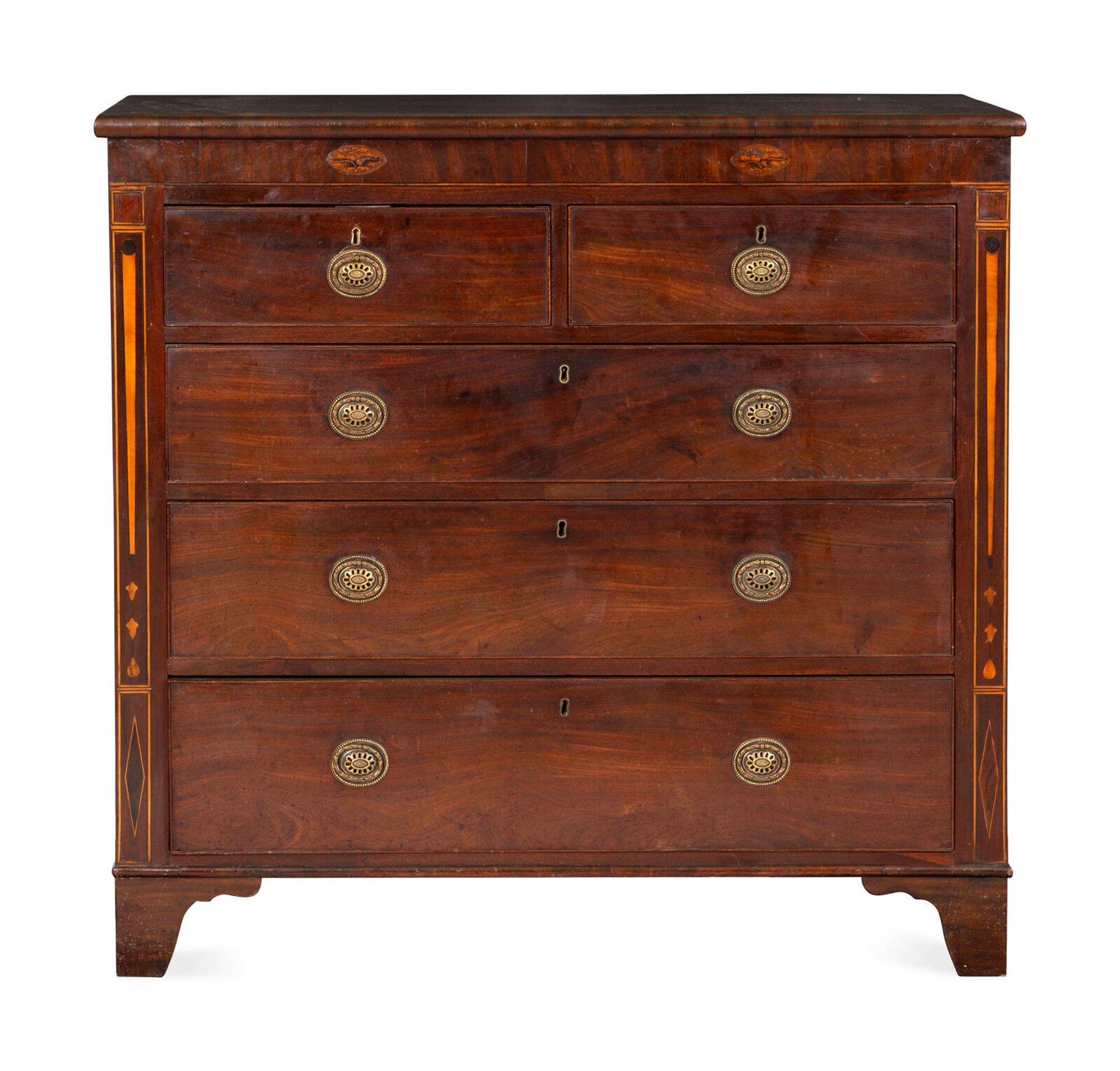 A George III Mahogany Bureau Chest