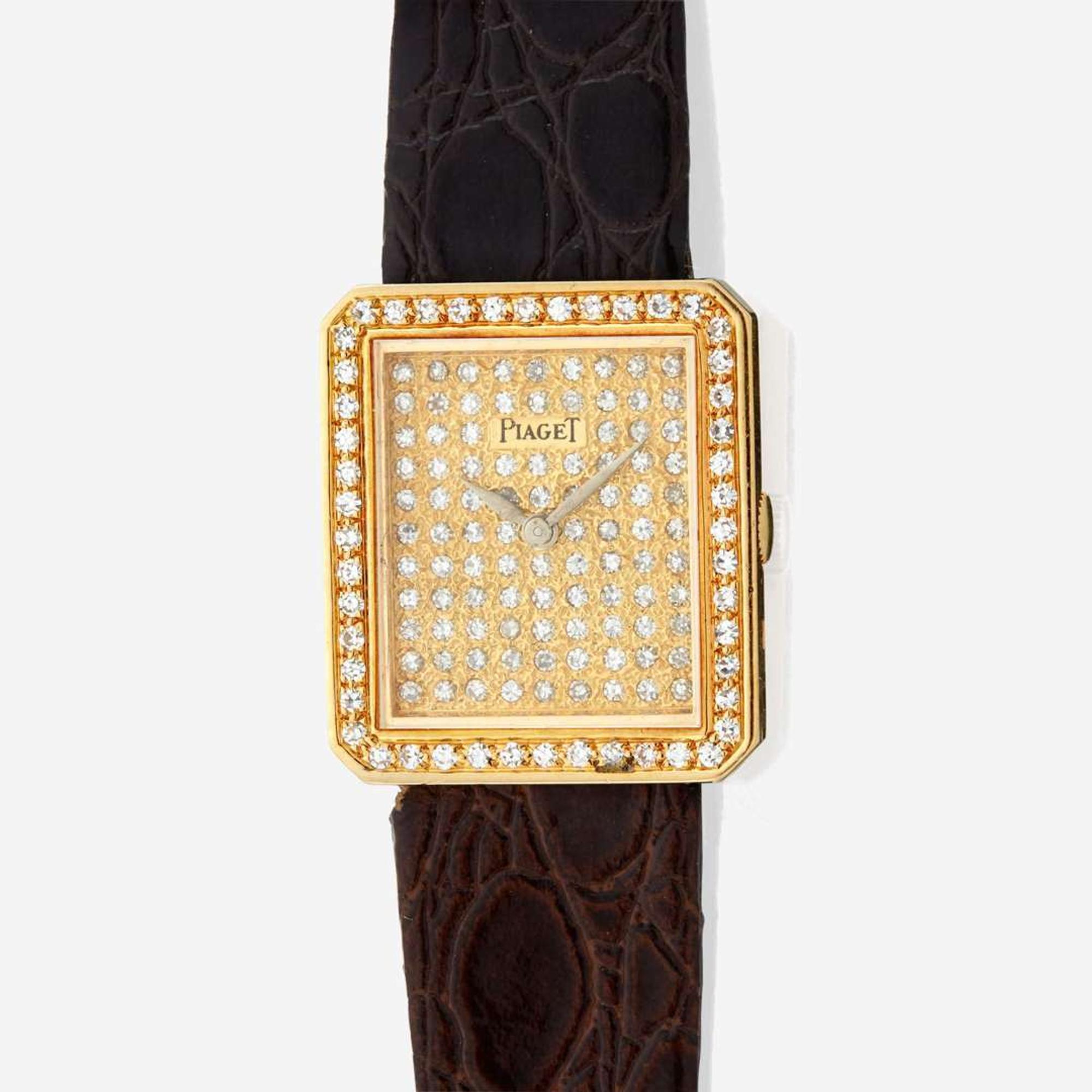 A lady's gold and diamond wristwatch, Piaget