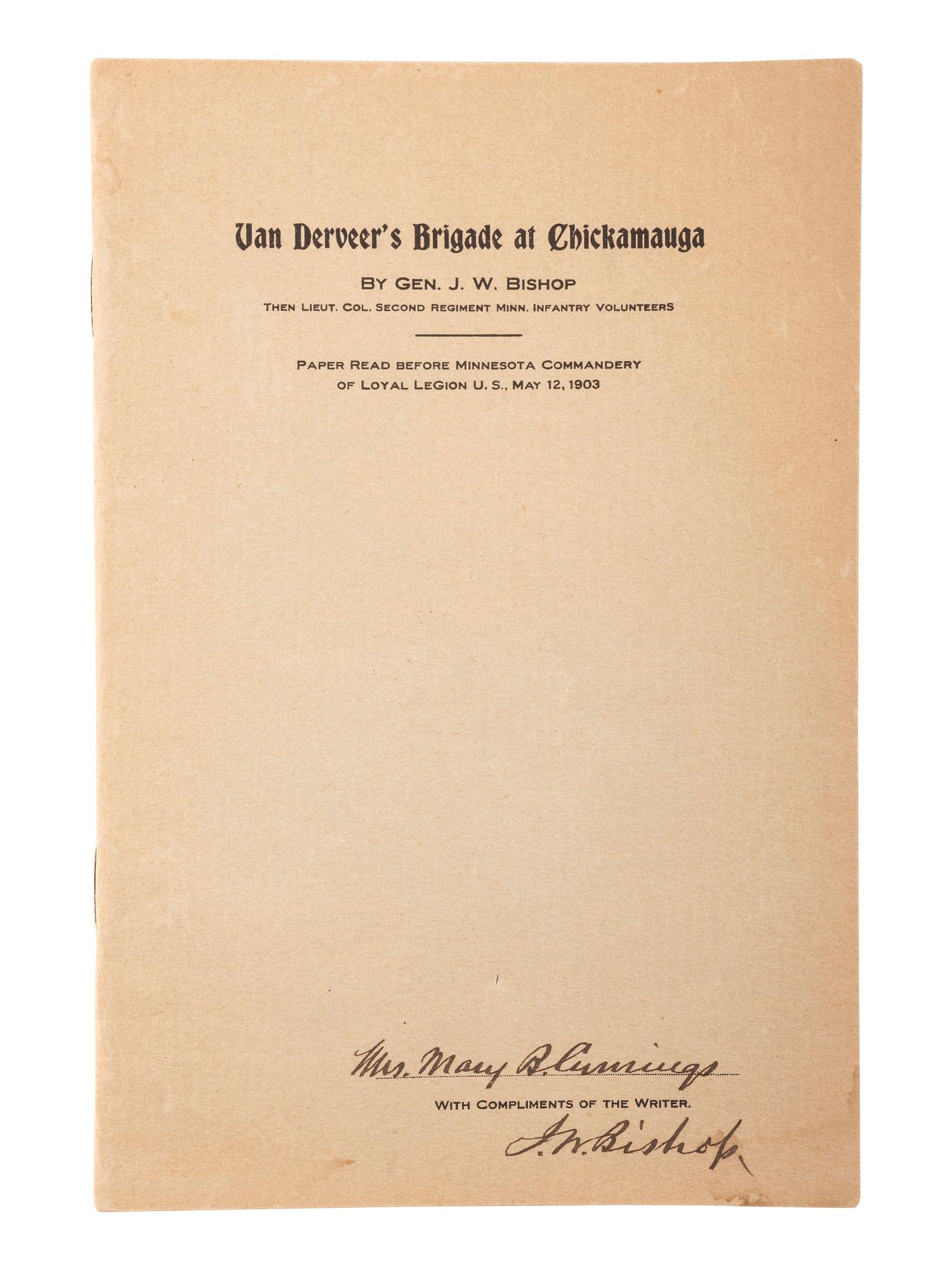 [CIVIL WAR]. Judson W. Bishop, 2nd Minnesota Infantry, Civil War archive incl. typed transcription of letters dating from 1861-1865 and related documents.