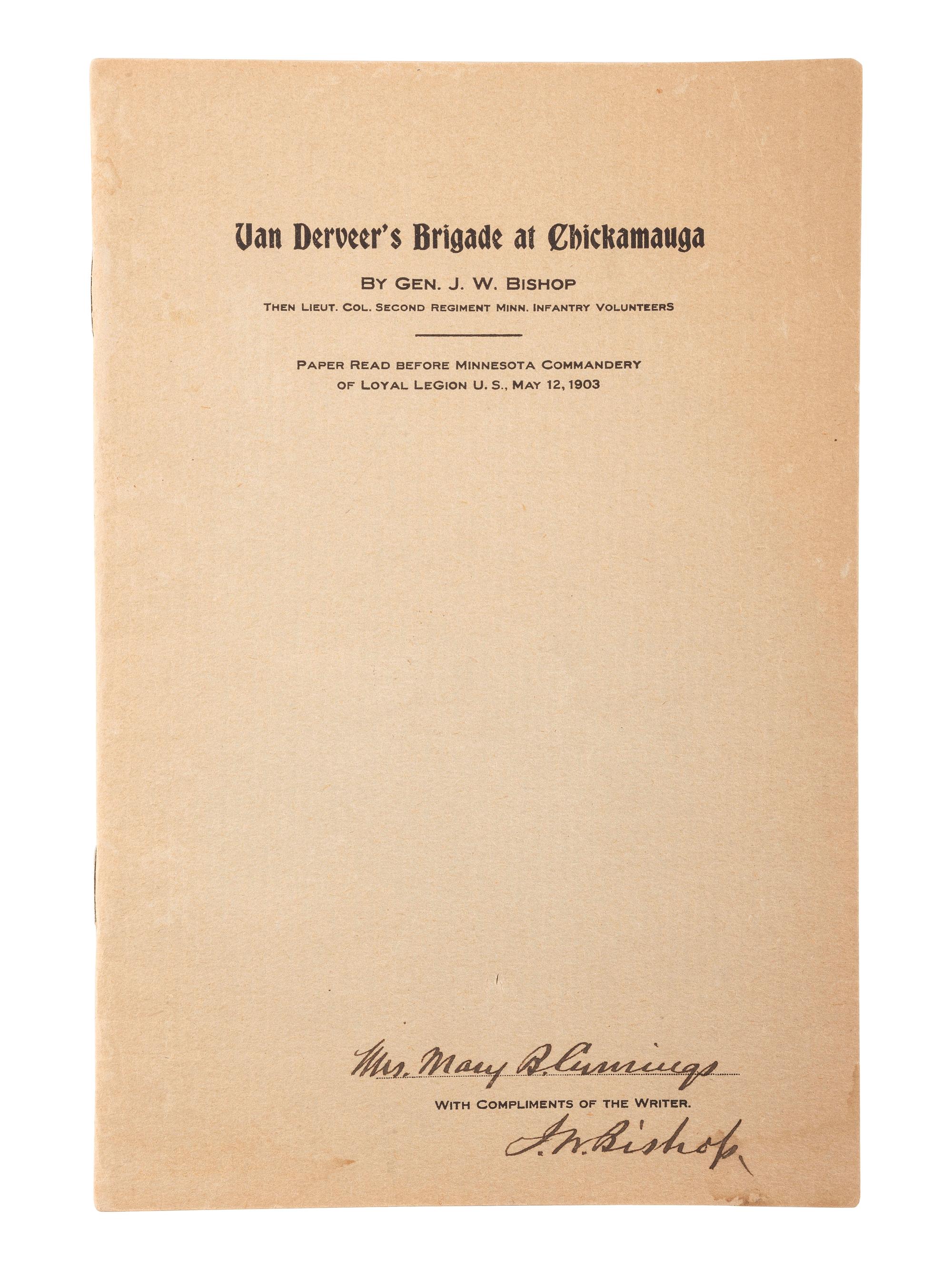 [CIVIL WAR]. Judson W. Bishop, 2nd Minnesota Infantry, Civil War archive incl. typed transcription of letters dating from 1861-1865 and related documents.