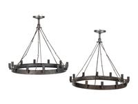 A Set of Four Twelve-Light Ring Fixtures