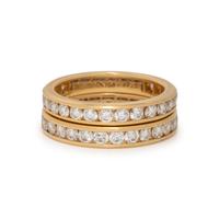 TIFFANY & CO., PAIR OF YELLOW GOLD AND DIAMOND ETERNITY BAND RINGS