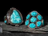 Large Navajo Silver and Turquoise Cuff Bracelets