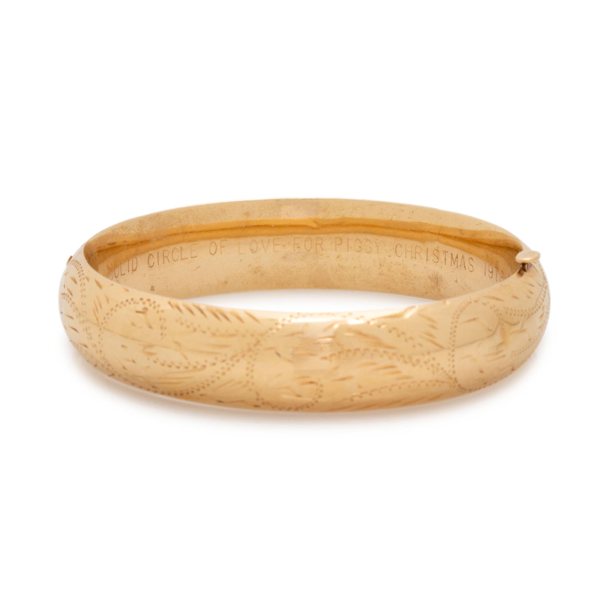 VINTAGE, YELLOW GOLD BANGLE BRACELET
