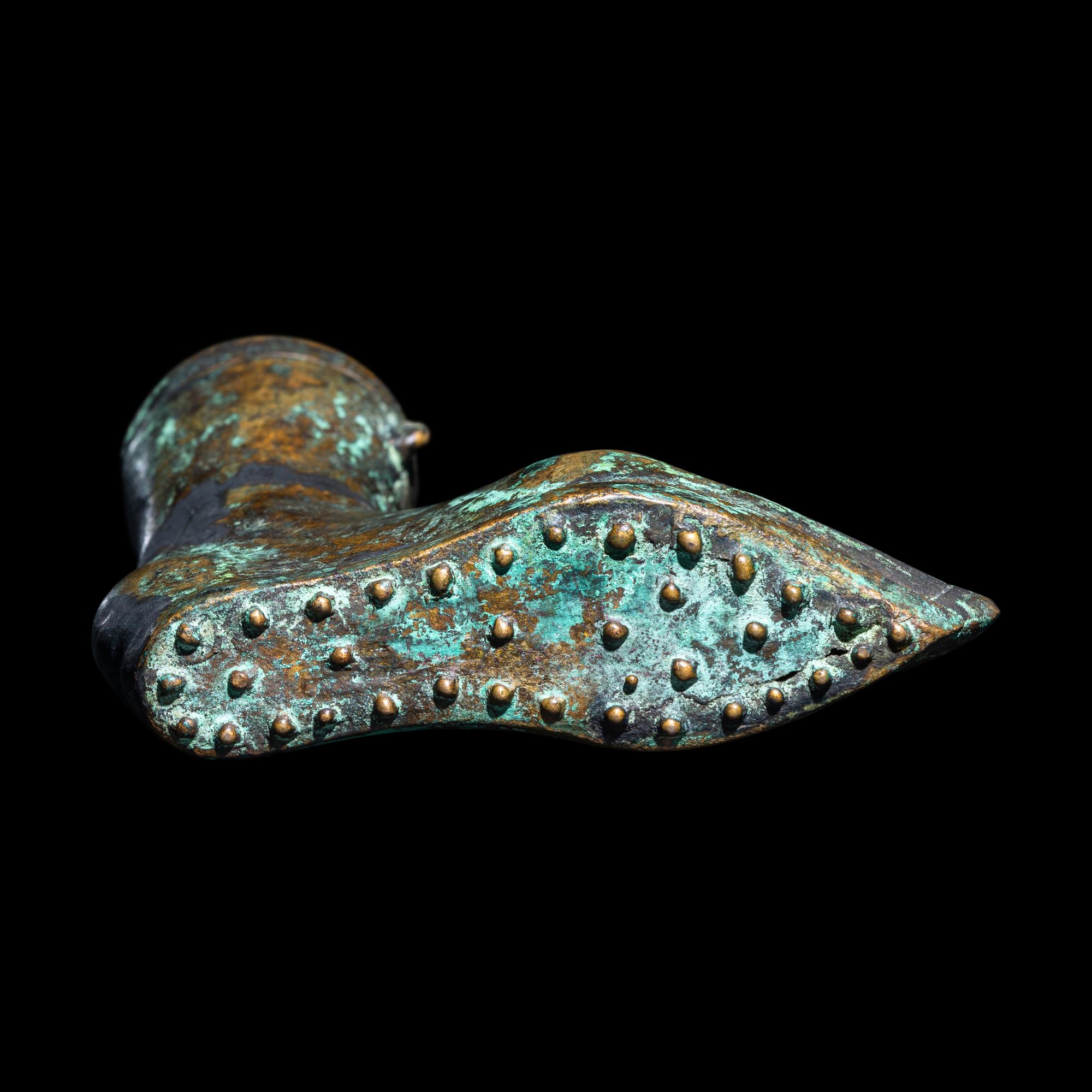A Roman Bronze Balsamarium in the form of a Boot