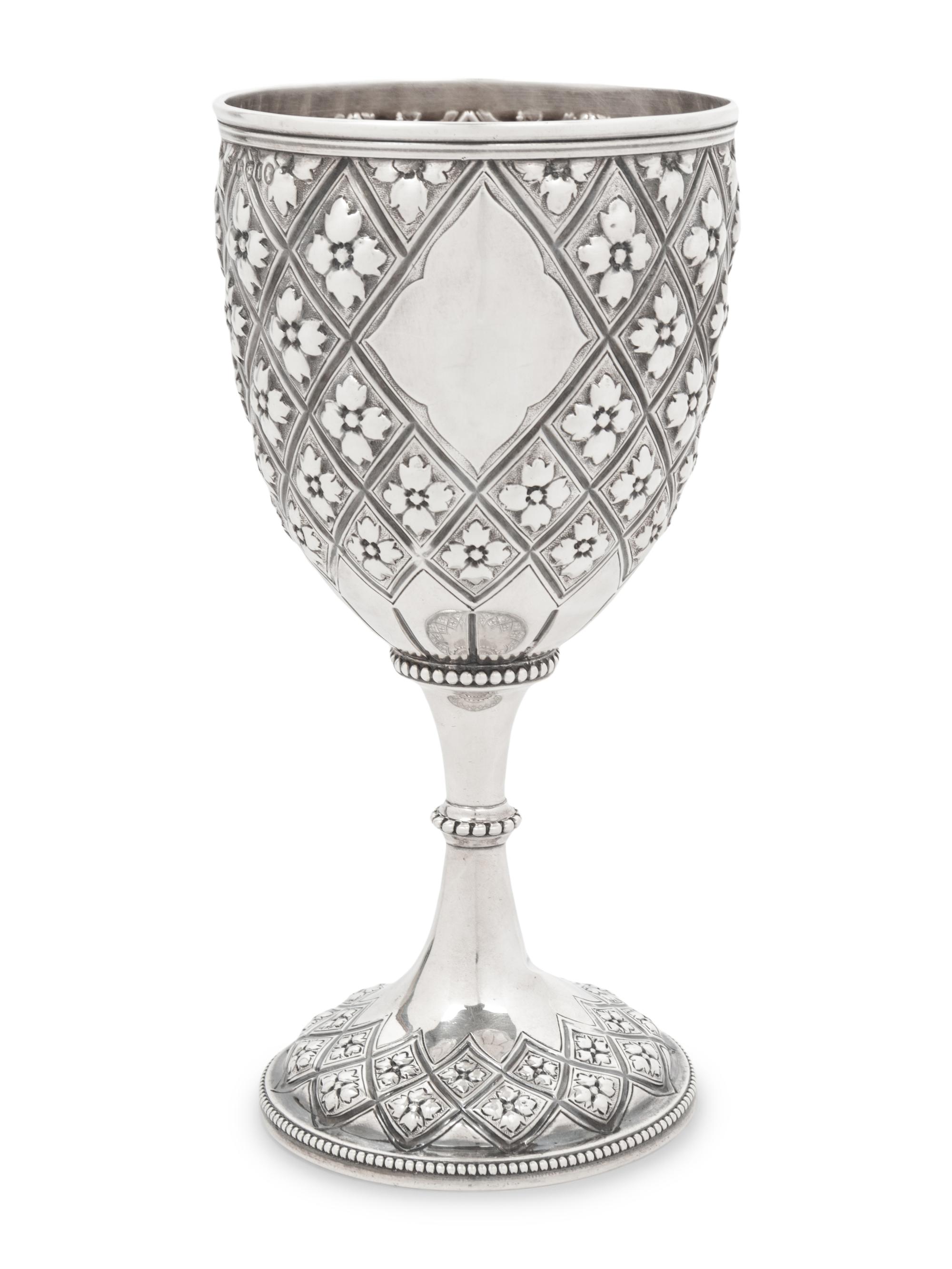 A Victorian Gothic Revival Silver Wine Goblet