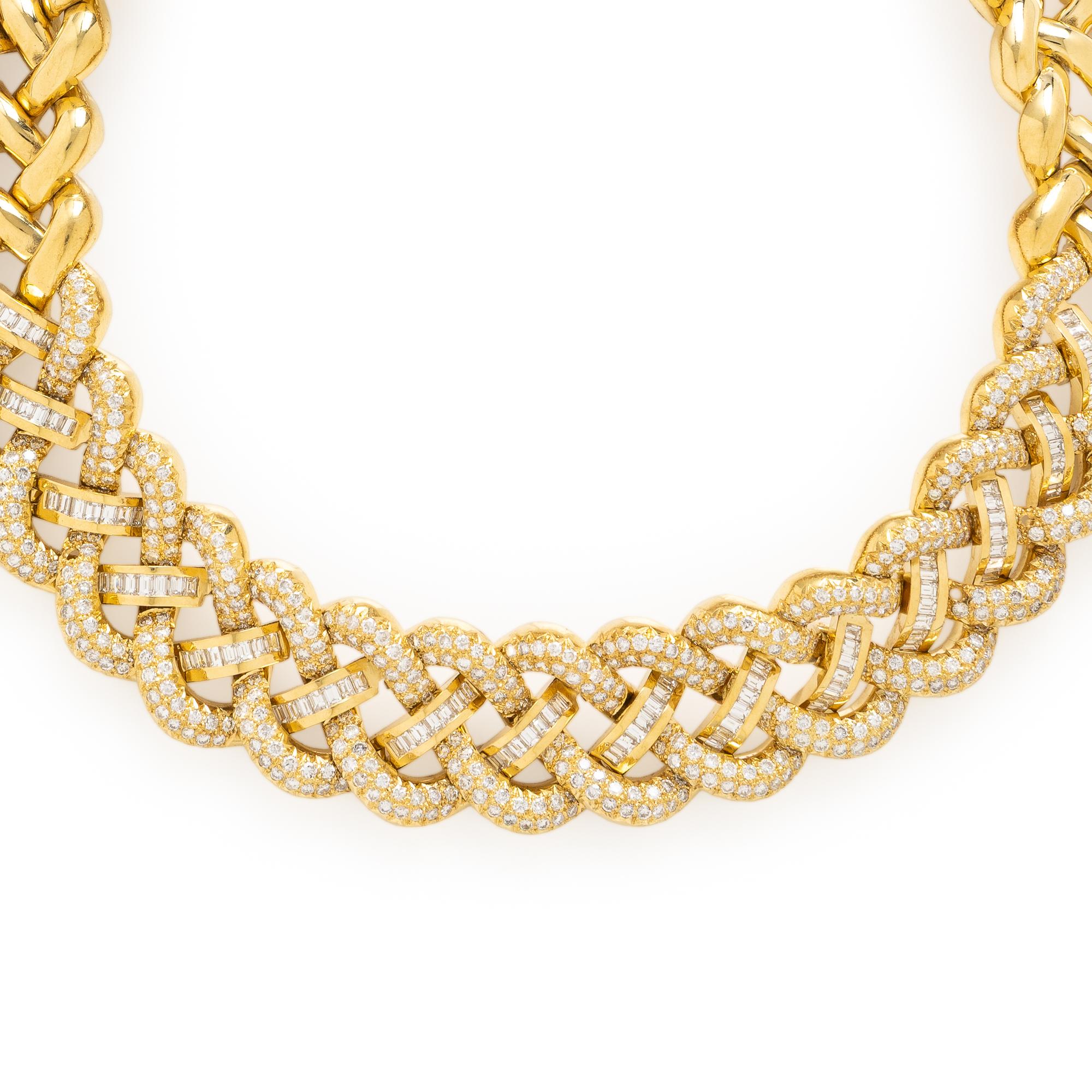Yellow Gold and Diamond Collar Necklace