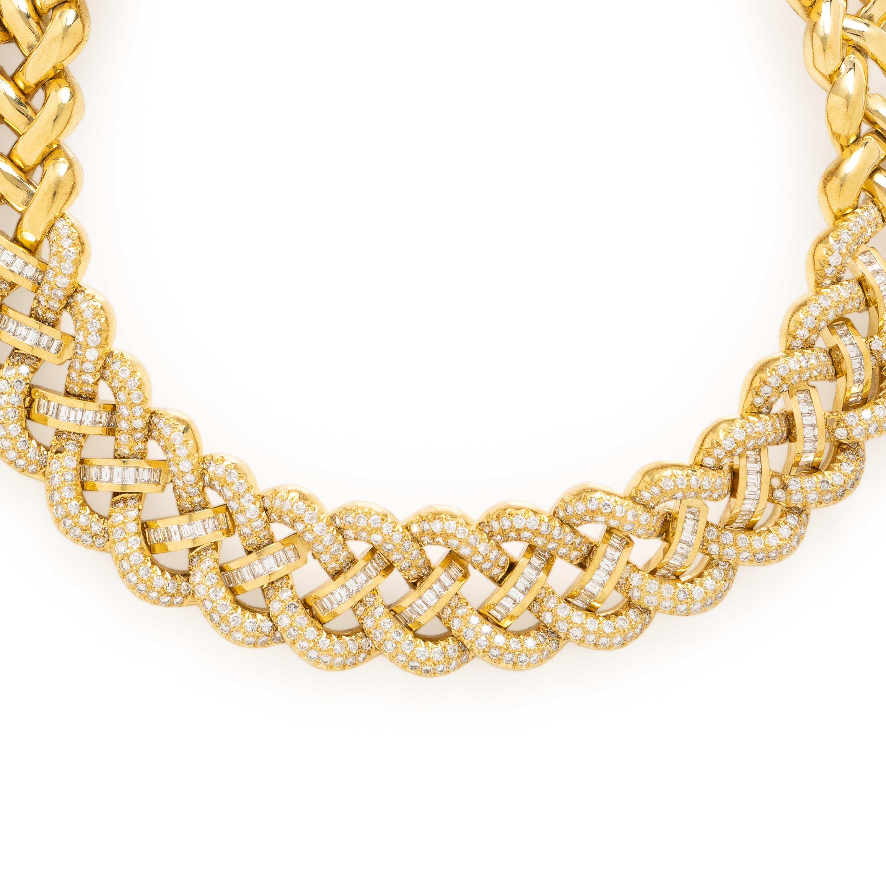 Yellow Gold and Diamond Collar Necklace