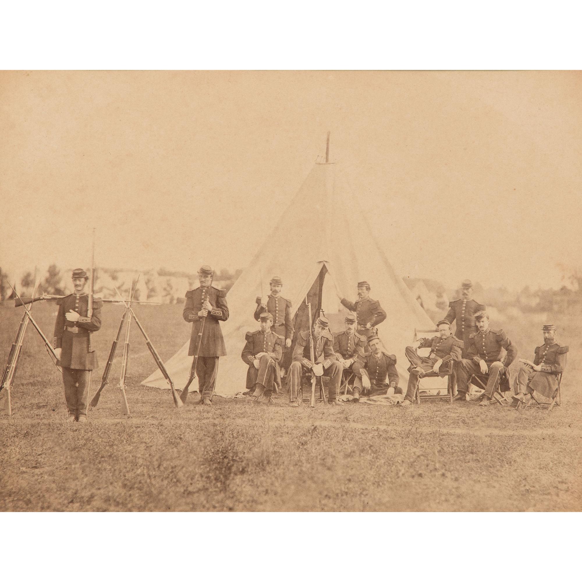 Civil War Albumen Photograph of the Guard Tent at Saratoga, 1863