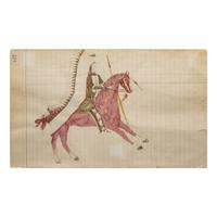 Wanbli Hito, Roan Eagle (Lakota, b. 1863) — untitled, warrior on horseback ca 1890