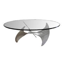An Aluminum and Glass Propeller Coffee Table by Knut Hesterberg 44" W x 44" D x 15" H — Germany, Circa 1960