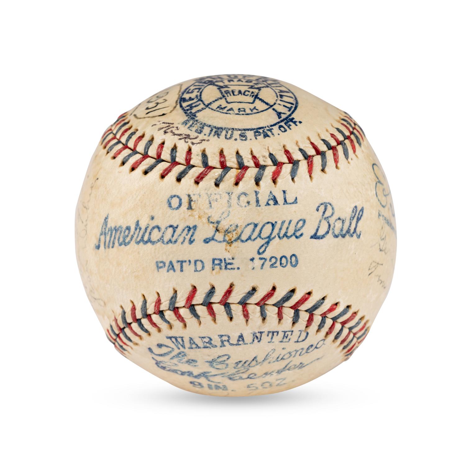 A 1931 Detroit Tigers Team Signed Autograph Baseball (JSA Auction Letter),