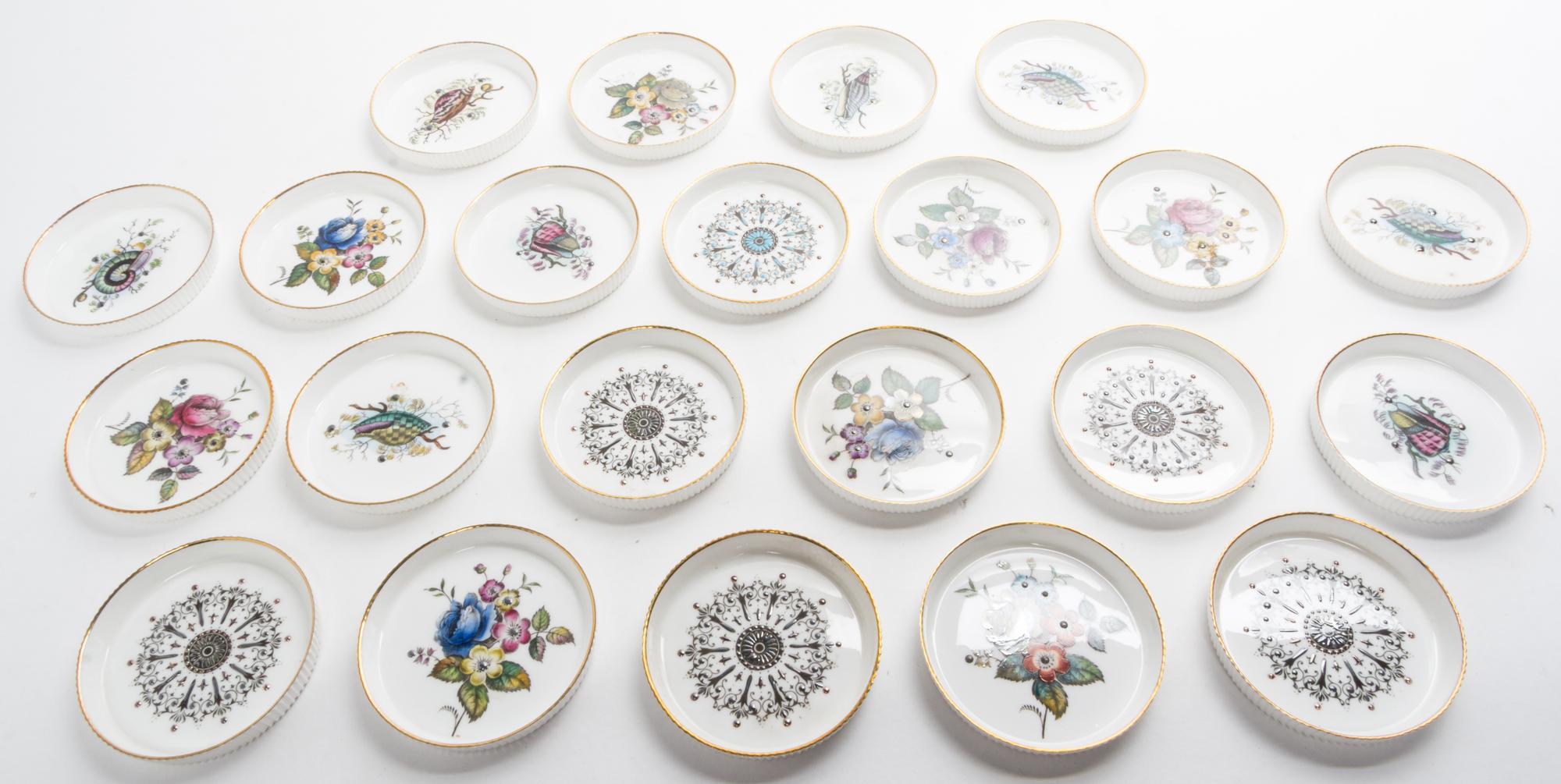 A Collection of Twenty-Two Royal Worcester Coasters Diameter of coasters 3 1/2 inches. — SECOND HALF 20TH CENTURY