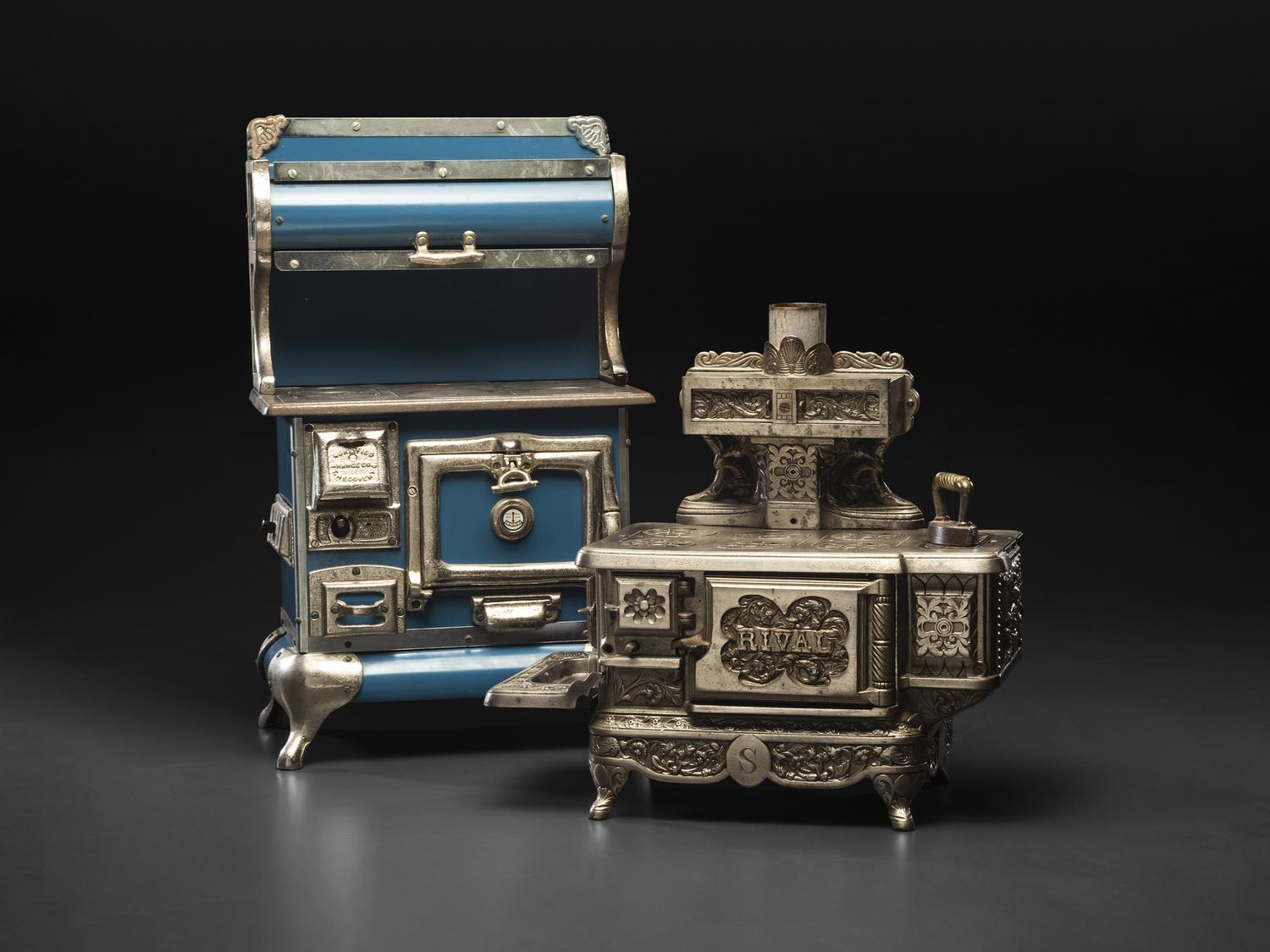 A Qualified Range Co. Salesman Sample Stove and a Rival Toy Stove