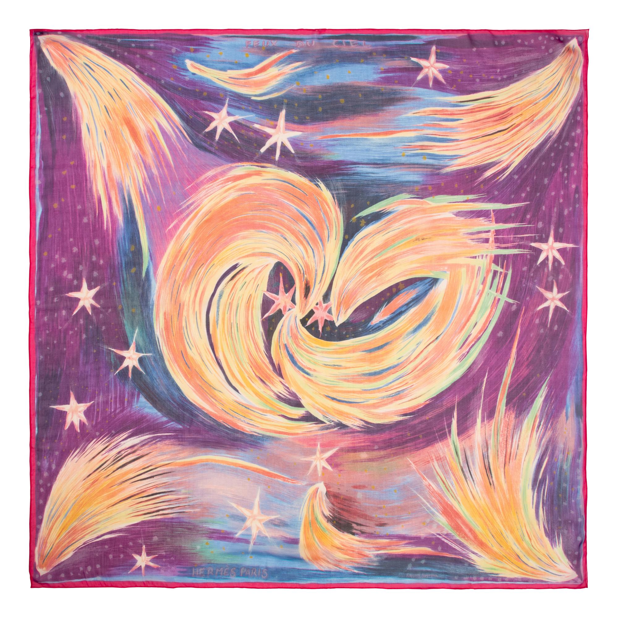 Three Hermès 90cm Silk Chiffon Scarves