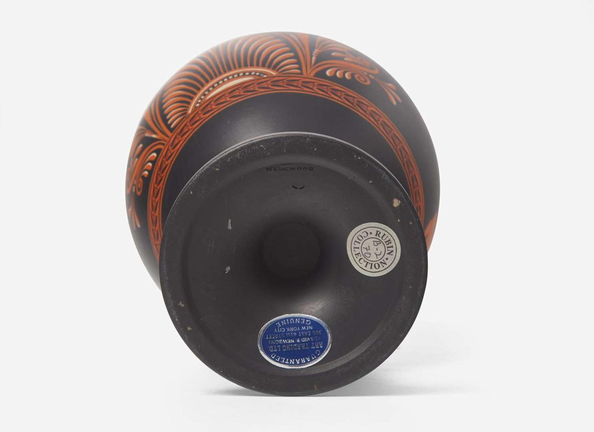 A Wedgwood Encaustic Decorated Black Basalt Vase