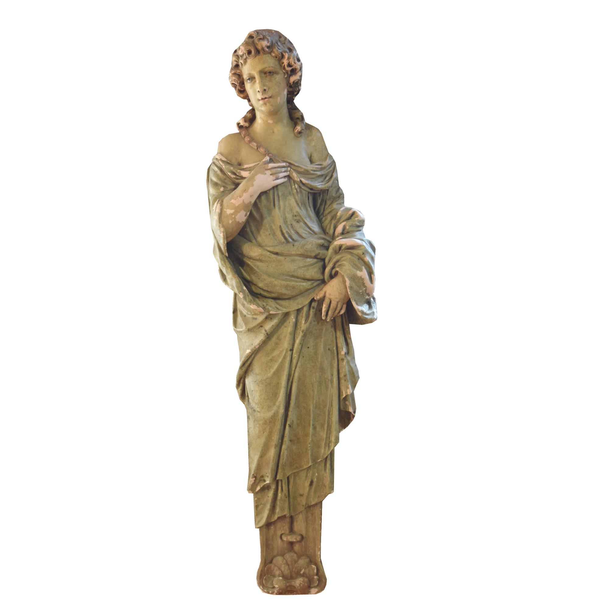 A Pair of American Composition Statues 18" W x 10" D x 61" H — United States, Circa 1900
