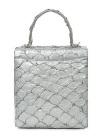 Cecy Martinez Silver Fish Skin Handbag