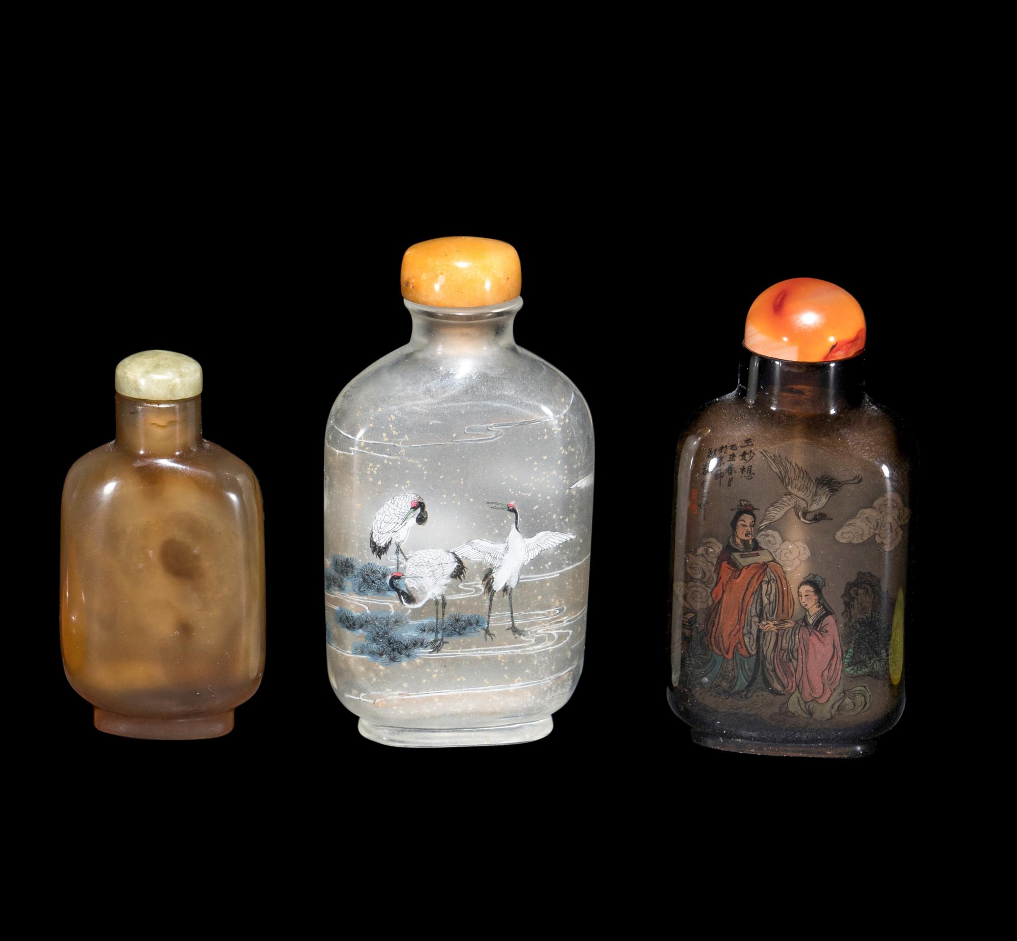 Three Chinese Glass Snuff Bottles