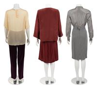 Collection of Five Designer Separates: One Giorgio Armani Blouse, One Calvin Klein Shirt, One Calvin Klein Skirt, One Calvin Klein Two-Piece Ensemble, One Pair Calvin Klein Pants, 1990s