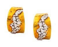 A Pair of 18 Karat Bicolor Gold and Diamond 'Odyssey' Earclips, SeidenGang,