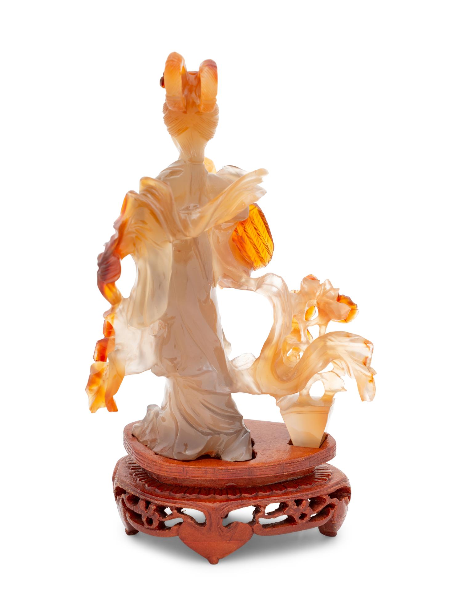 A Chinese Carnelian Agate Figure of a Lady Immortal