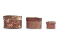 Three Miniature Graduated Stacking Wallpaper Boxes