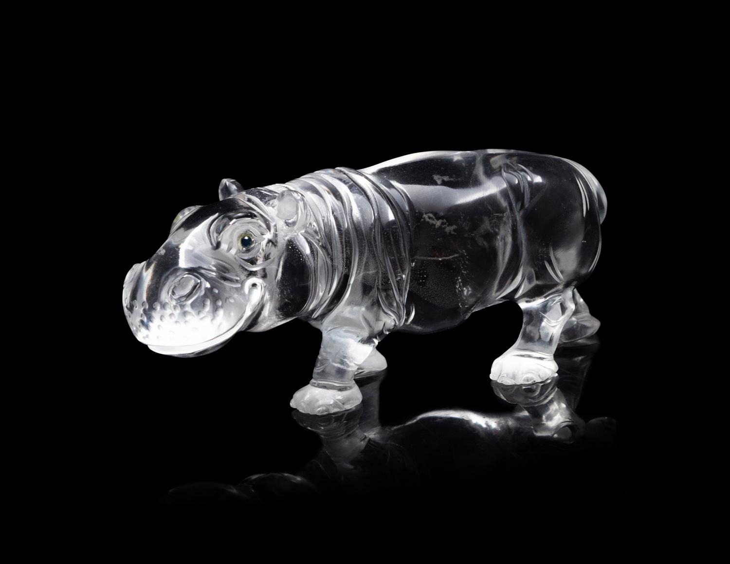 An Asprey and Co. Rock Crystal Hippopotamus