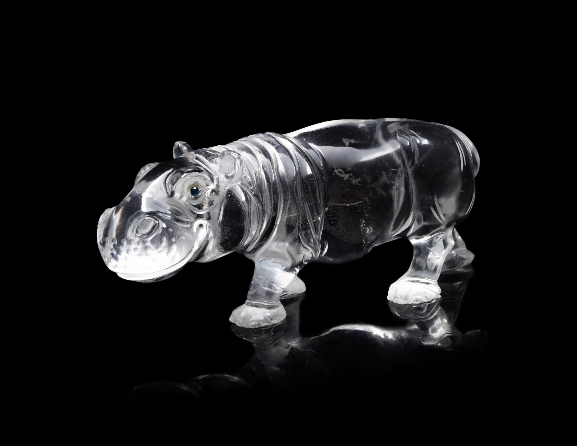 An Asprey and Co. Rock Crystal Hippopotamus
