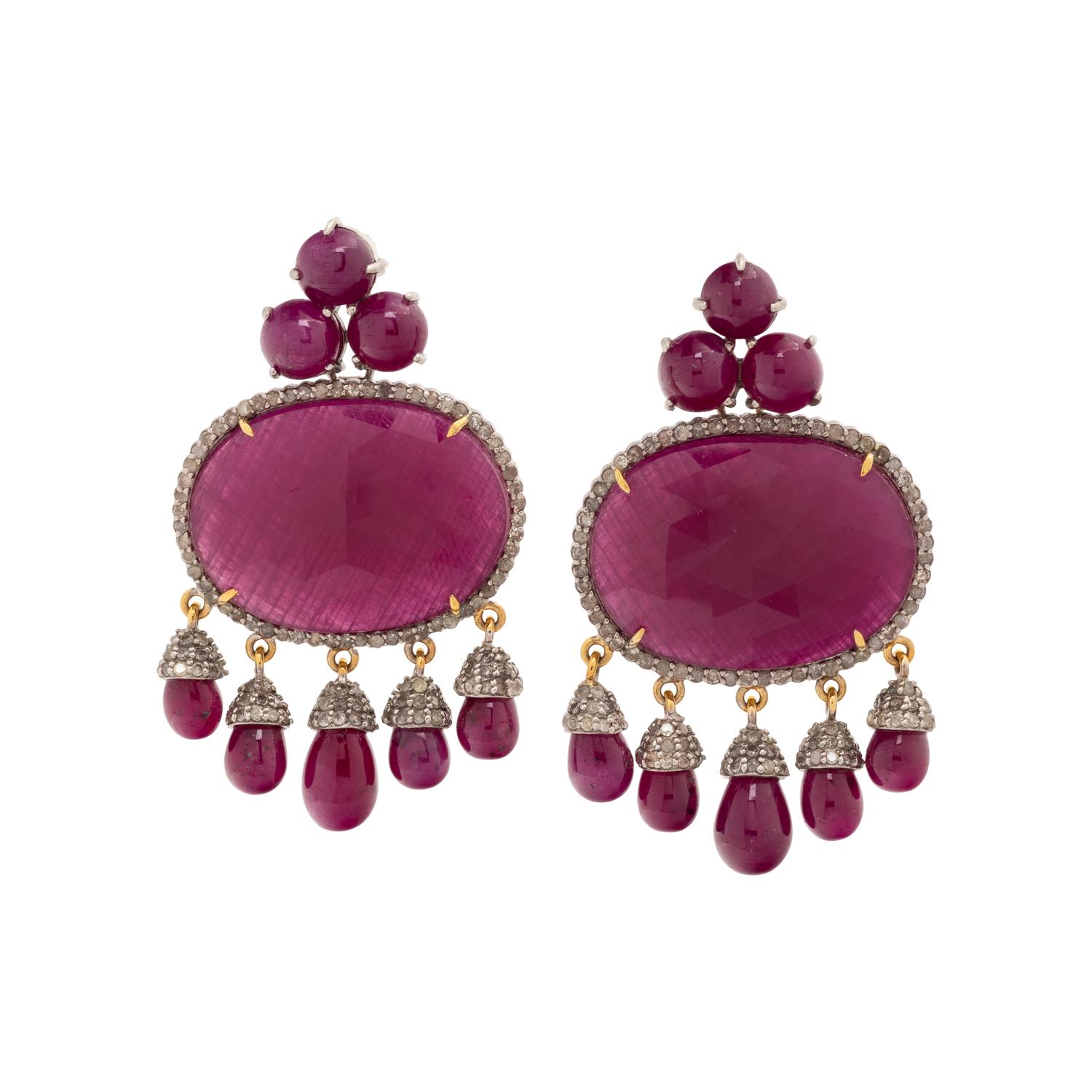 RUBY AND DIAMOND EARRINGS