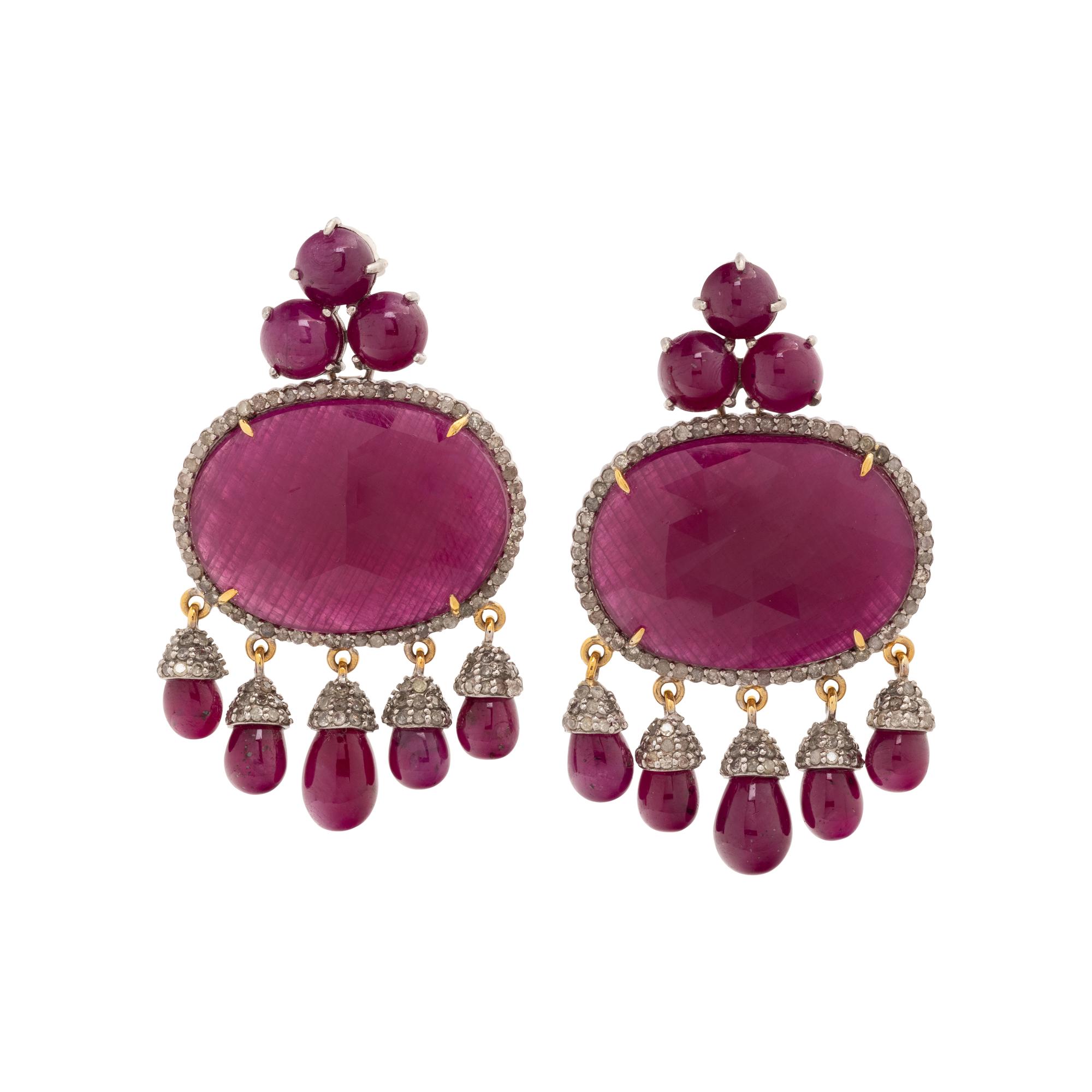 RUBY AND DIAMOND EARRINGS