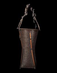 A Large Japanese Ikebana Bamboo Basket