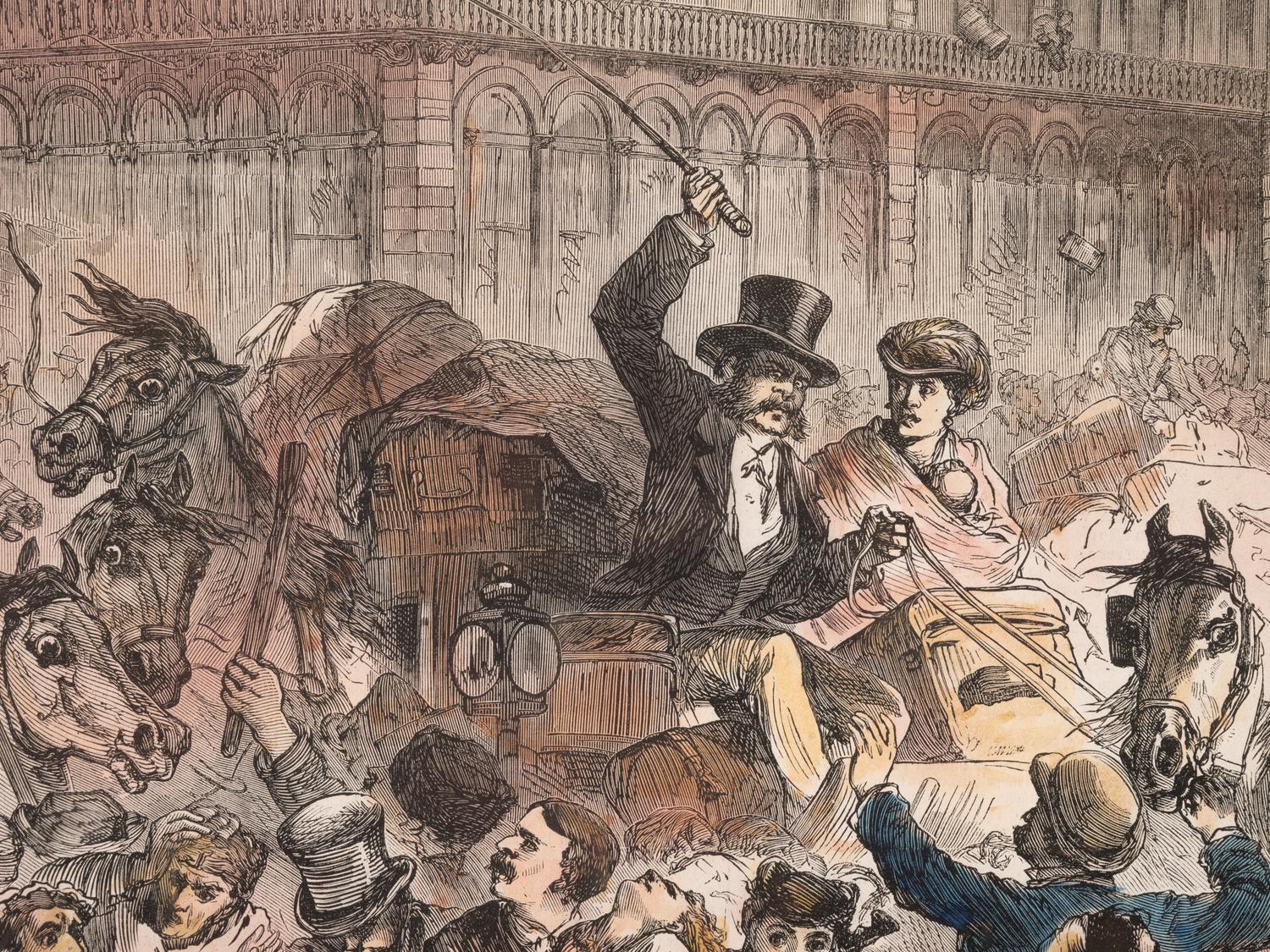 Terror de la Poblacion de Chicago Durante el Incendio. New York: Harper's Weekly, N.d.