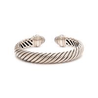 DAVID YURMAN, STERLING SILVER, DIAMOND AND BLACK DIAMOND CUFF BRACELET