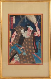 Three Japanese Woodblock Prints Each: 13 1/4 x 9 inches. — 19TH CENTURY